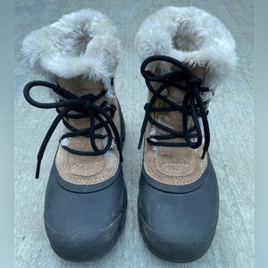 Sorel, Snow Angel Faux Fur Detail, Snow Boots, Women’s Size 7, Tan Color